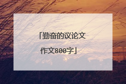 勤奋的议论文作文800字