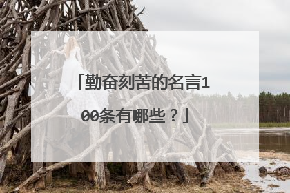 勤奋刻苦的名言100条有哪些?
