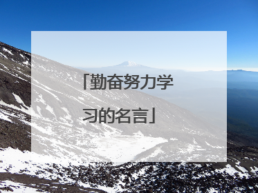 勤奋努力学习的名言