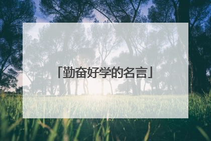 勤奋好学的名言