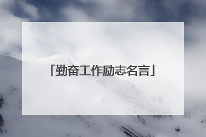 勤奋工作励志名言
