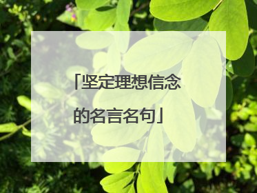 坚定理想信念的名言名句