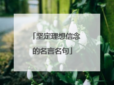 坚定理想信念的名言名句