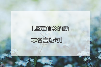 坚定信念的励志名言短句