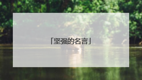 坚强的名言