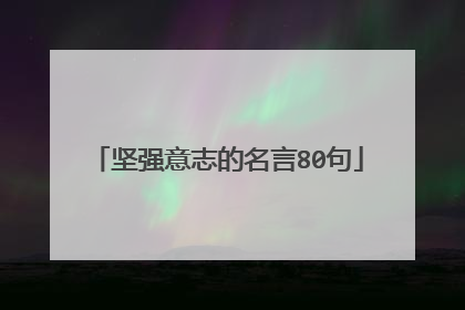 坚强意志的名言80句