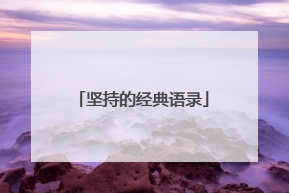 坚持的经典语录