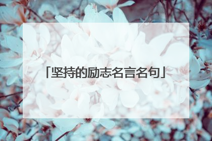 坚持的励志名言名句