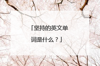 坚持的英文单词是什么?