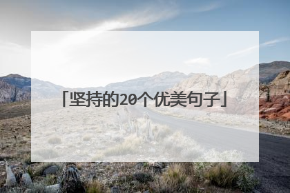 坚持的20个优美句子