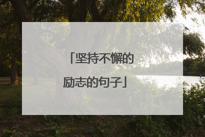 坚持不懈的励志的句子