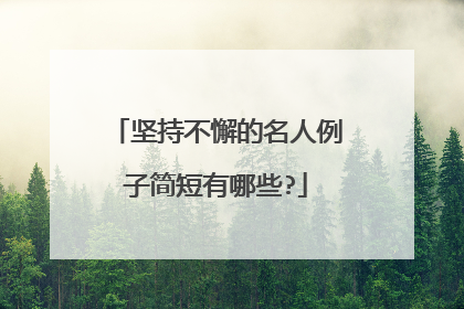 坚持不懈的名人例子简短有哪些?