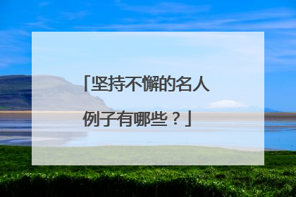 坚持不懈的名人例子有哪些?