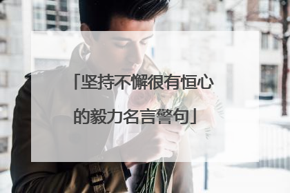 坚持不懈很有恒心的毅力名言警句
