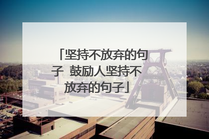 坚持不放弃的句子 鼓励人坚持不放弃的句子