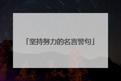 坚持努力的名言警句