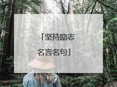 坚持励志名言名句