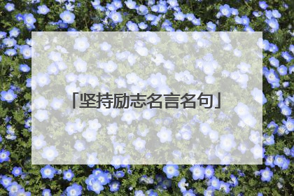 坚持励志名言名句