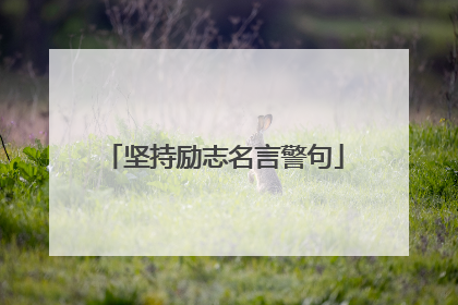 坚持励志名言警句