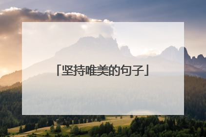 坚持唯美的句子