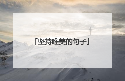 坚持唯美的句子