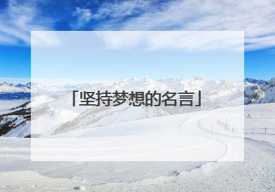坚持梦想的名言