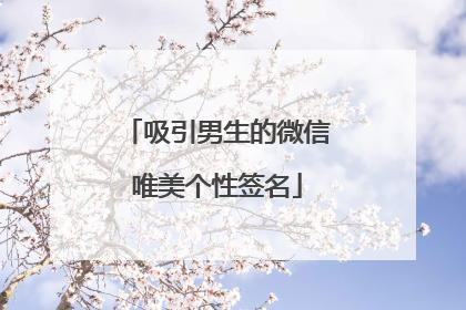 吸引男生的微信唯美个性签名