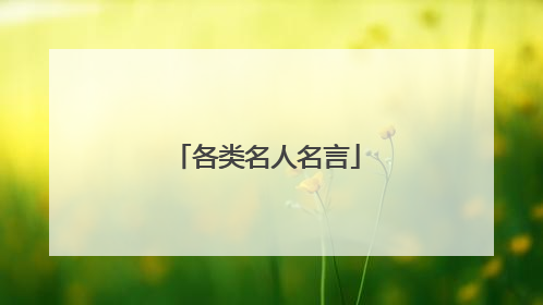 各类名人名言