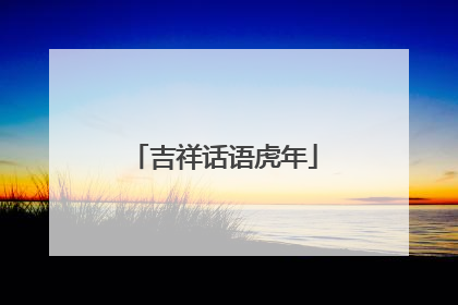 吉祥话语虎年