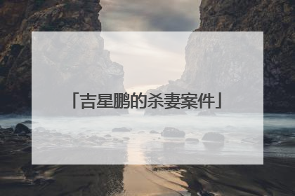 吉星鹏的杀妻案件