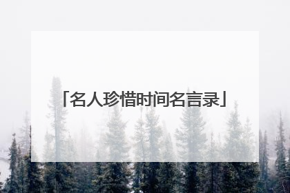 名人珍惜时间名言录