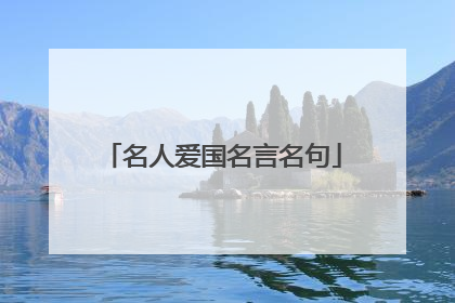 名人爱国名言名句