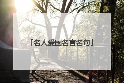 名人爱国名言名句