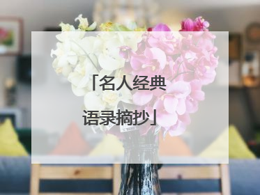 名人经典语录摘抄