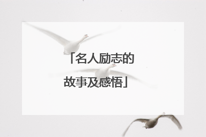 名人励志的故事及感悟