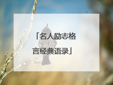 名人励志格言经典语录