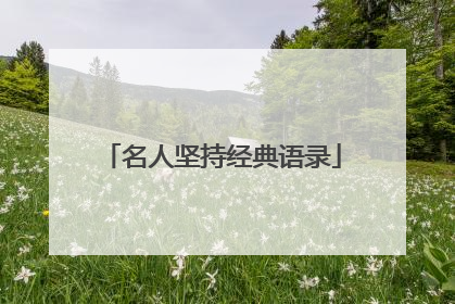 名人坚持经典语录