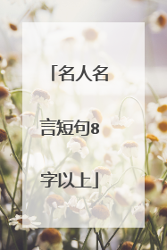 名人名言短句8字以上