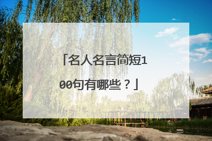 名人名言简短100句有哪些?