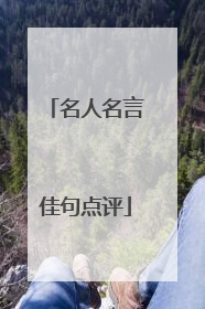 名人名言佳句点评