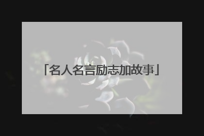 名人名言励志加故事