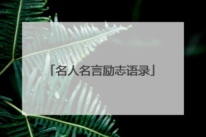 名人名言励志语录