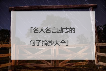 名人名言励志的句子摘抄大全