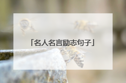 名人名言励志句子