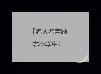 名人名言励志小学生