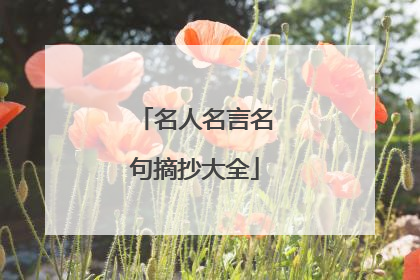 名人名言名句摘抄大全
