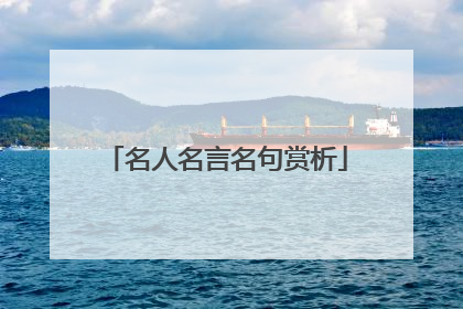 名人名言名句赏析