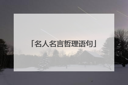 名人名言哲理语句