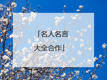名人名言大全合作