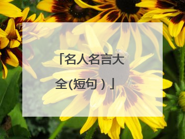 名人名言大全(短句)